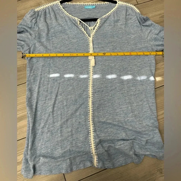 J McLaughlin Linen Blend Top Knit Long Sleeve Pullover Blouse Tassels Beach - Picture 6 of 6